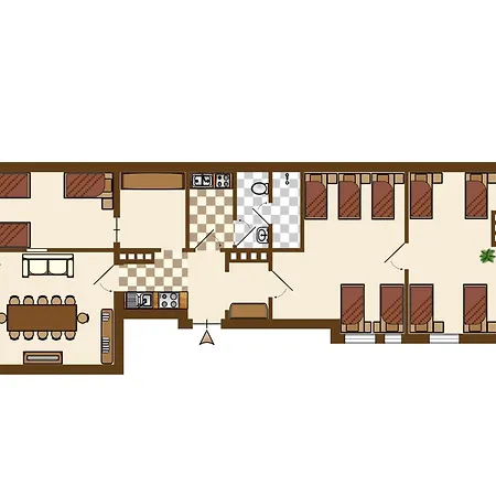 公寓 Large 110 Qm, 3 Bedrooms And Very 1-12 Guests *